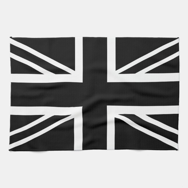 BLack & White Classic Union Jack British(UK) Flagg Kökshandduk (Horisontell)
