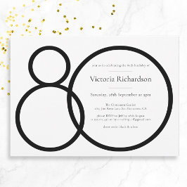 Black White Classy Anpassningsbar Minimalist 80:e Inbjudningar