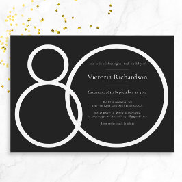 Black White Classy Anpassningsbar Minimalist 80:e Inbjudningar