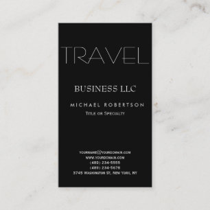 Black White Clean Travel Agent Affärskort Visitkort