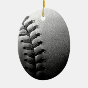 Black & White Close Baseball Julgransprydnad Keramik