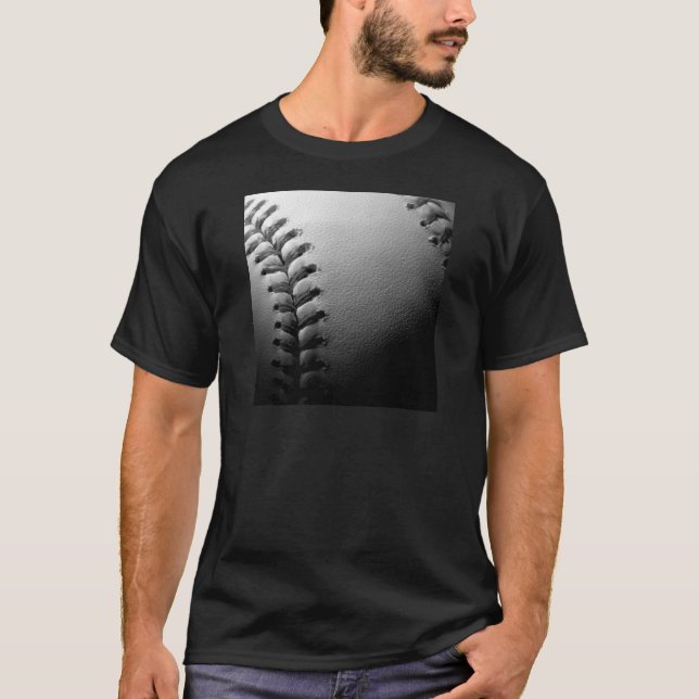 Black & White Close Baseball Tee Shirt (Framsida)