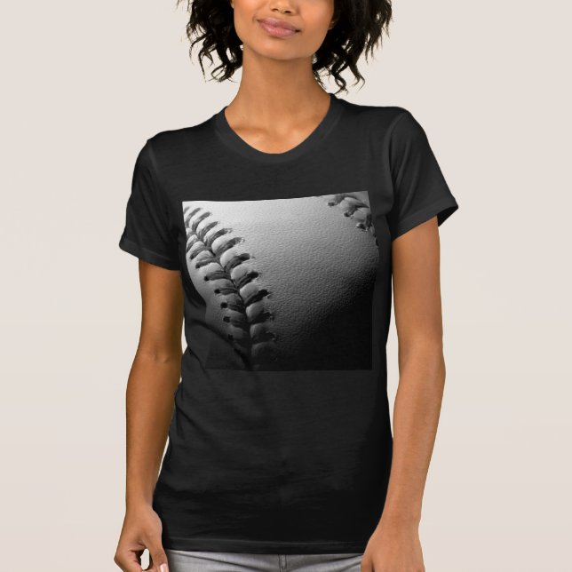 Black & White Close Baseball Tee Shirt (Framsida)