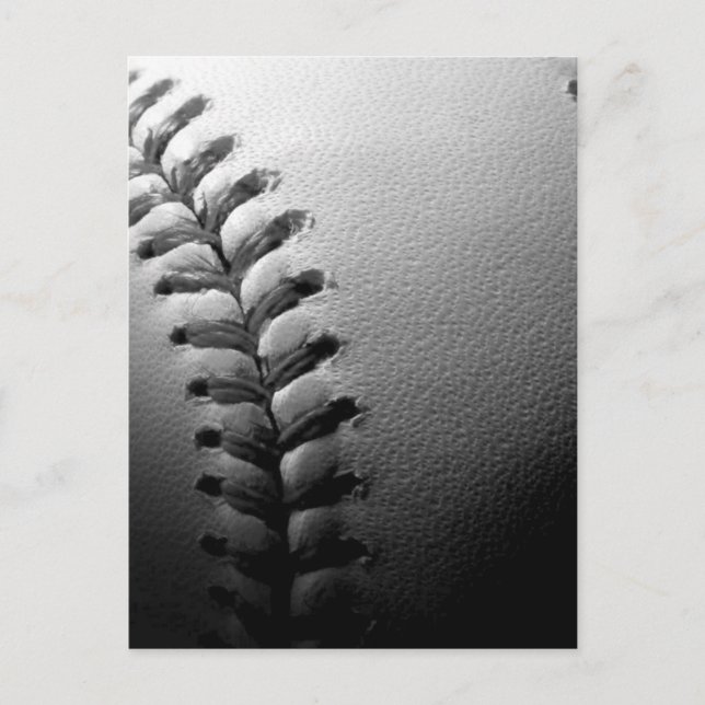 Black & White Close Baseball Vykort (Framsida)