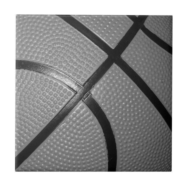 Black & White Close Basketball Kakelplatta (Framsidan)