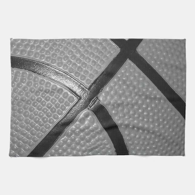 Black & White Close Basketball Kökshandduk (Horisontell)