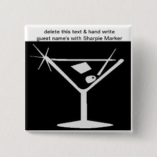 Black White Cocktail Möhippa Namn Stift Knapp