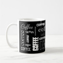 Black White COFFEE! Typografi Namn