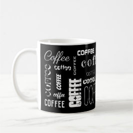 Black White COFFEE! Typografi Namn Kaffemugg