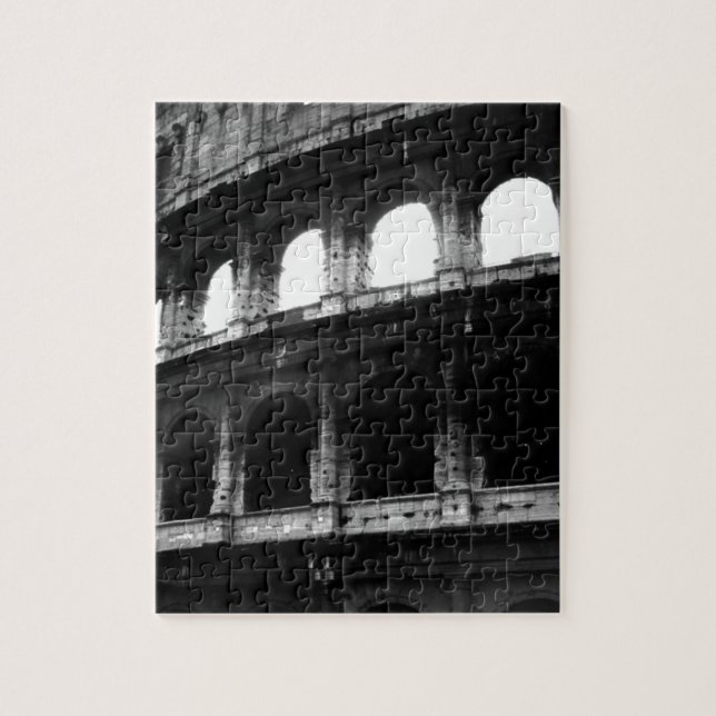 Black White Colosseum Roman Empire Pussel (Vertikal)