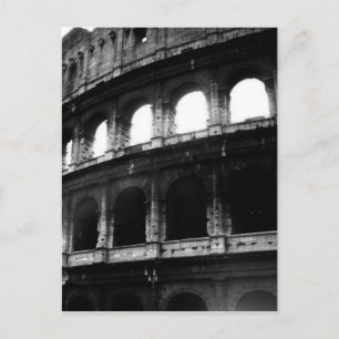 Black White Colosseum Roman Empire Vykort