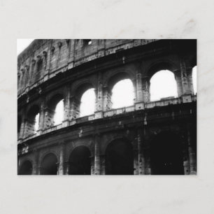 Black White Colosseum Roman Empire Vykort