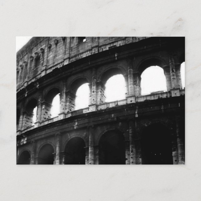 Black White Colosseum Roman Empire Vykort (Framsida)