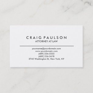 Black White Consultant Attorney Affärskort Visitkort