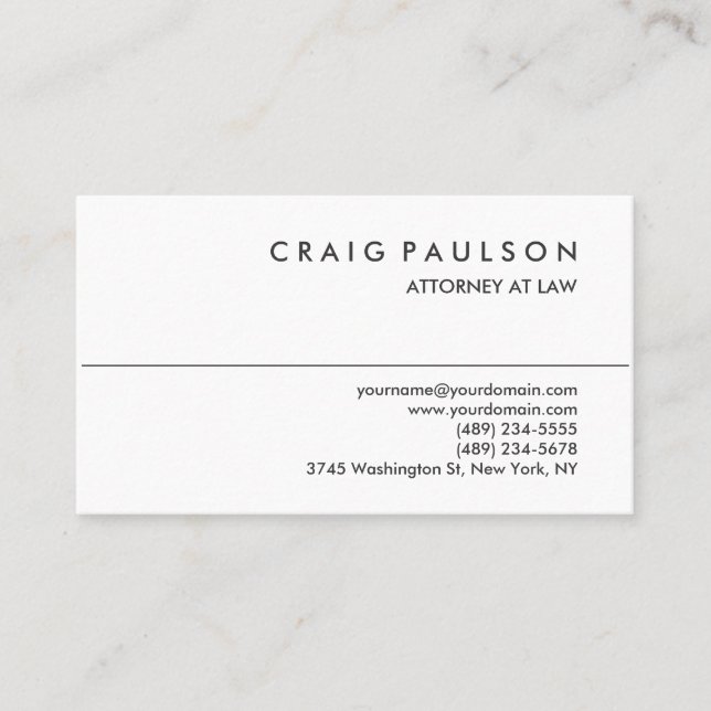 Black White Consultant Attorney Affärskort Visitkort (Framsida)