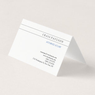 Black White Consultant Attorney of Law Profession Visitkort