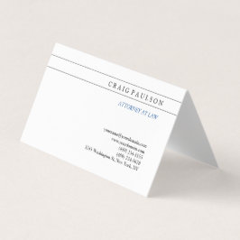 Black White Consultant Attorney of Law Profession Visitkort