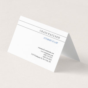 Black White Consultant Attorney of Law Profession Visitkort