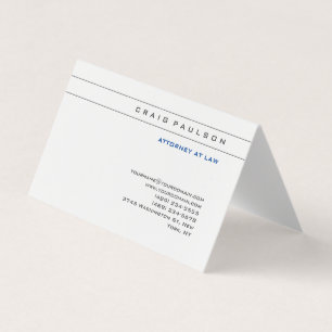 Black White Consultant Attorney of Law Profession Visitkort