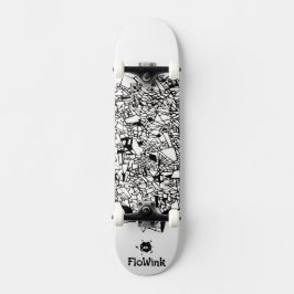 Black White Coola Artsy Mini Skateboard Bräda 18,5 Cm