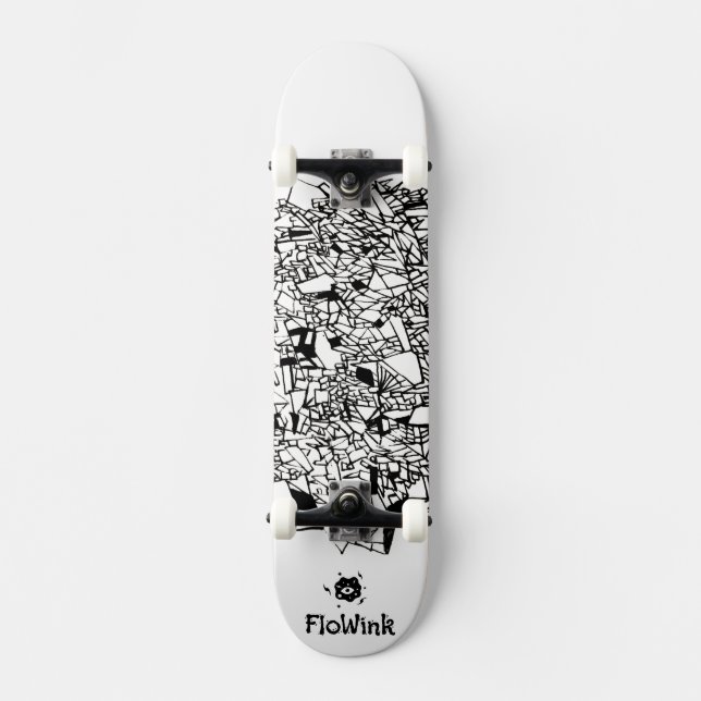 Black White Coola Artsy Mini Skateboard Bräda 18,5 Cm (Framsida)