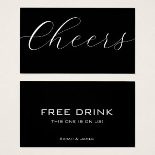 Black White Corporate Drink Voucher Drink Biljett