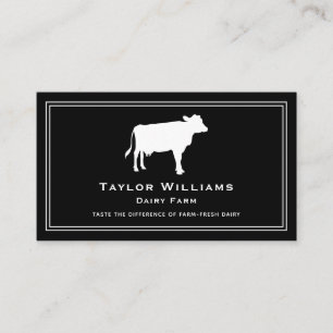 Black White Cow Cattle Farmer Dairy Farm Animal Visitkort