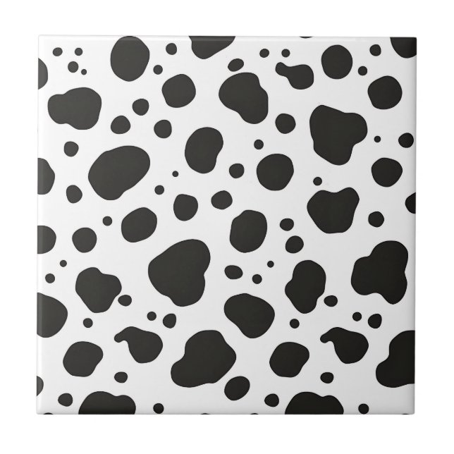 Black White Cow Pattern Kakelplatta (Framsidan)