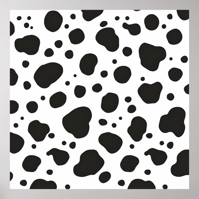 Black White Cow Pattern Poster (Framsidan)