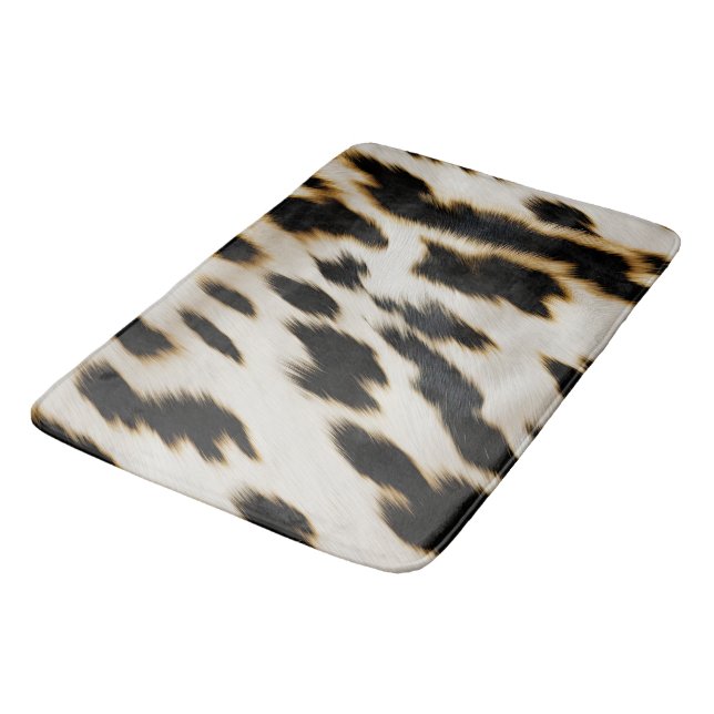 Black White Cowhide Badrumsmatta (Vinklad)