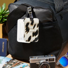 Black White Cowhide Bagagebricka