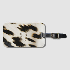 Black White Cowhide Bagagebricka