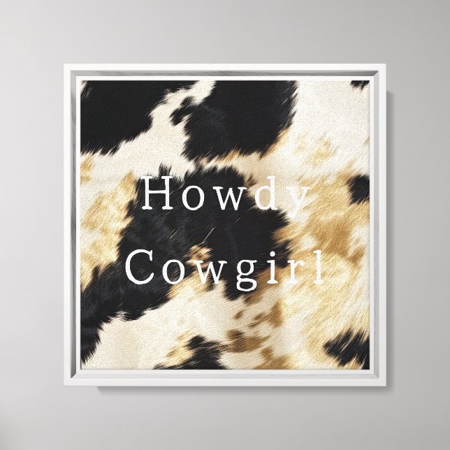 Black White Cowhide Canvastryck (Framsida)
