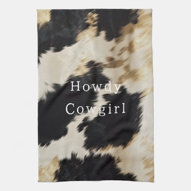 Black White Cowhide Kökshandduk (Vertikal)