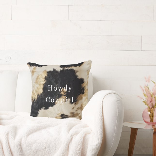 Black White Cowhide Kudde (Soffa)
