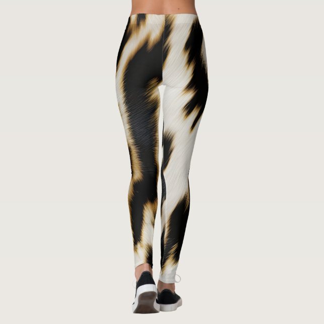 Black White Cowhide Leggings (Baksida)