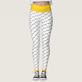 Black & White Crazy Chicken Foot Prints Gult Pop Leggings