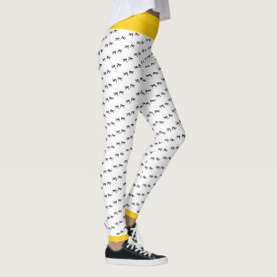 Black & White Crazy Chicken Foot Prints Gult Pop Leggings