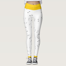 Black & White Crazy Chicken Springa | Gult Leggings