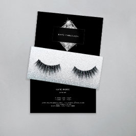 Black White Crystal Diamond Hairdresser Beauty Visitkort