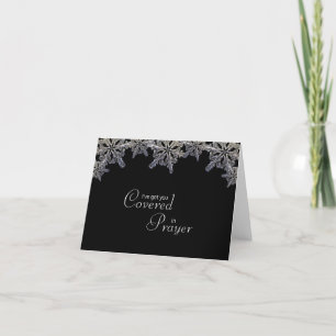 Black & White Crystal Snowflake Covered i Prayer Kort