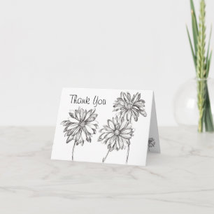 Black White Daisy Bouquet - tackkort