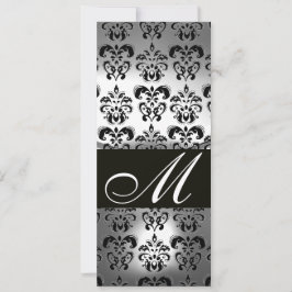 BLACK WHITE DAMASK MONOGRAM BRÖLLOPSFEST PROGRAM
