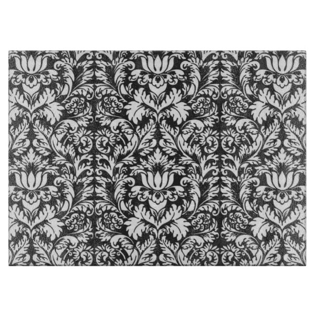 Black White Damask Snöre Brocade (Framsidan)