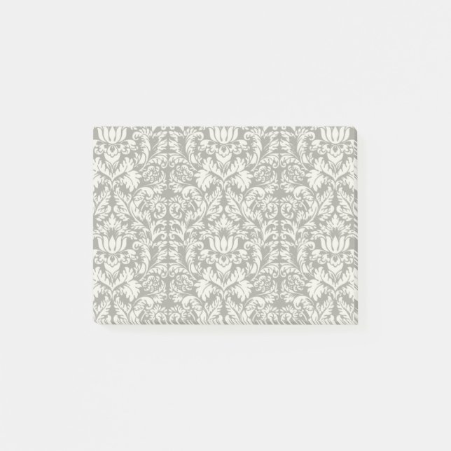 Black White Damask Snöre Brocade Post-it Block (Framsida)