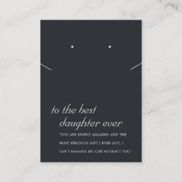 BLACK & WHITE DAUGHTER GIFT NECKLACE EARRING Card Placeringskort