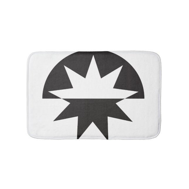 Black White Deco Star Sunburst Badrumsmatta (Framsidan)