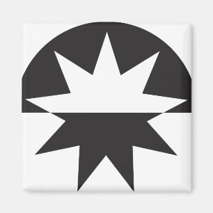 Black White Deco Star Sunburst Magnet