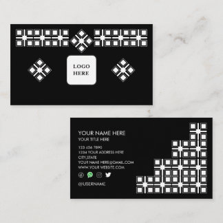 Black White Designed Professional Business Card Visitkort