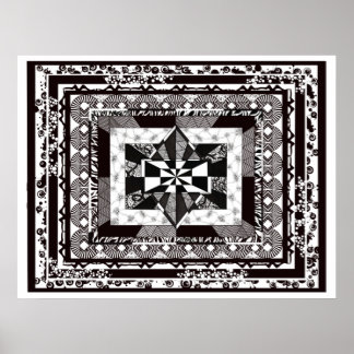 black white detailed HUGE Colossal Room Art Poster